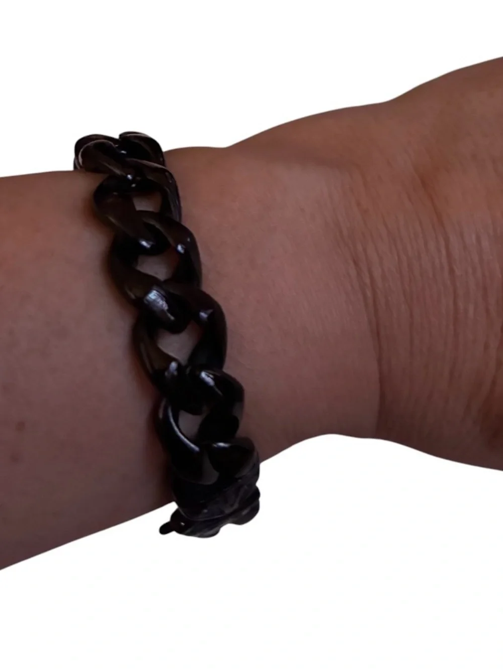 NWOT MEN’S STAINLESS STEEL BLACK COATED THICK BRACELET 9” L